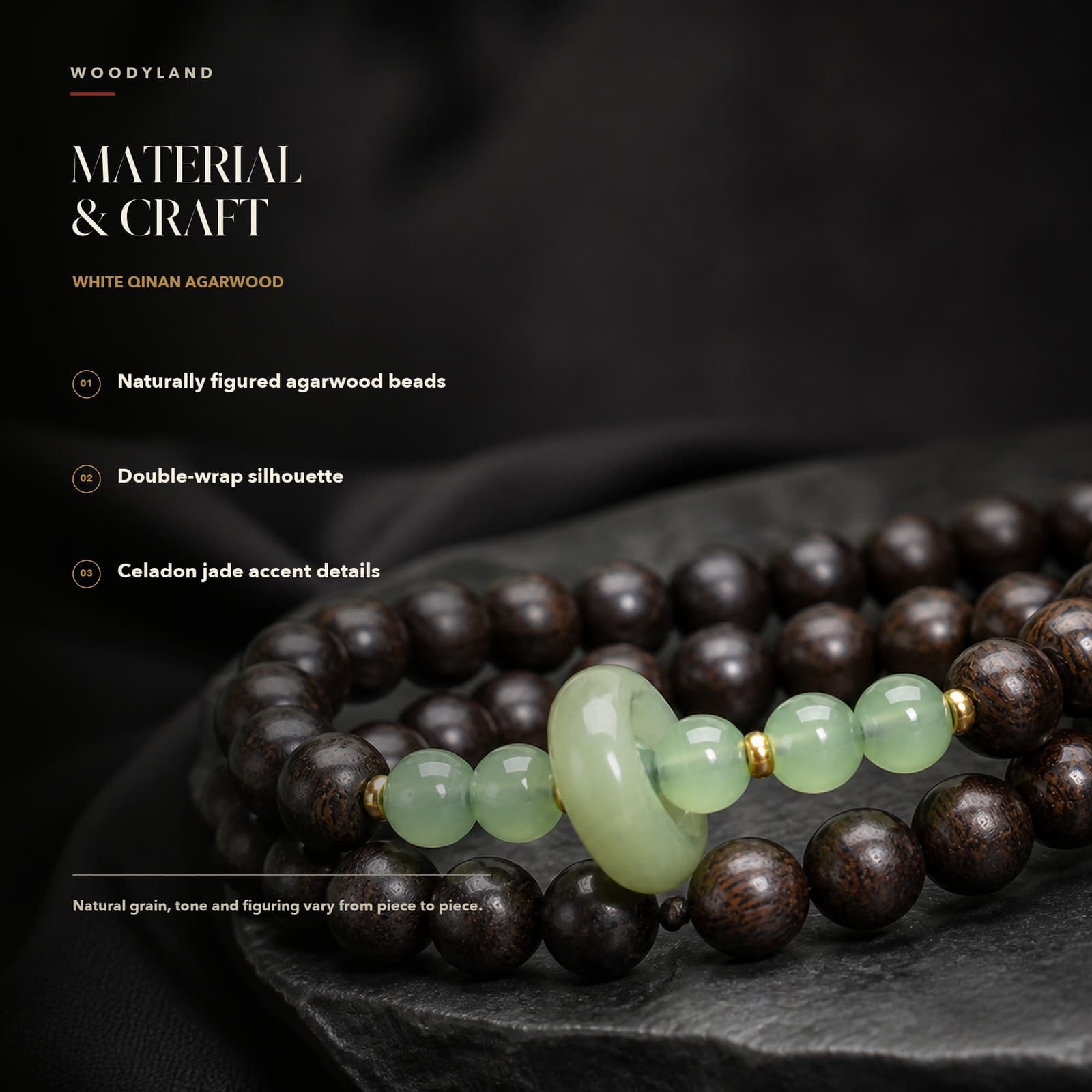 Nha Trang White Qinan Agarwood Bracelet thumbnail 2