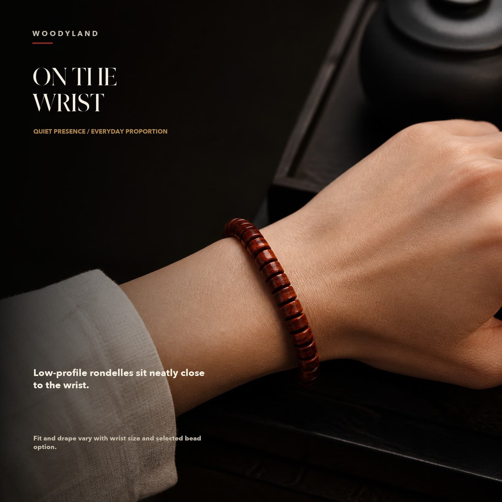 Hainan Huanghuali Rondelle Bracelet thumbnail 4