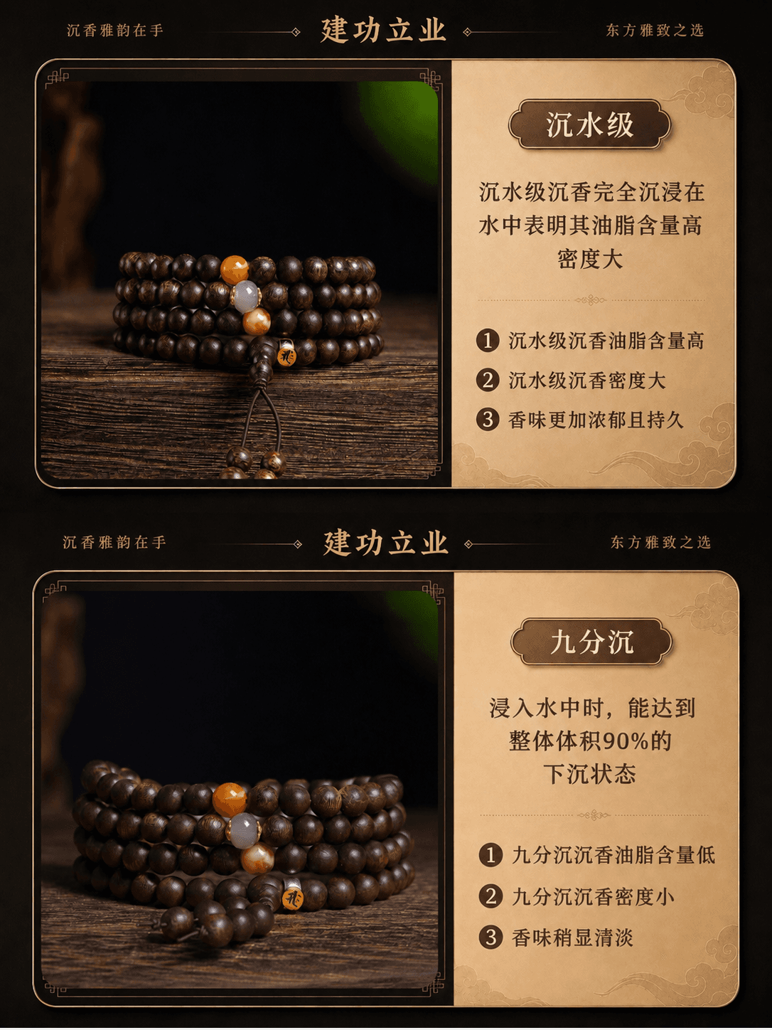 Jian Gong Li Ye · Full Sinking-Grade Qi Nan Agarwood Bracelet The Story Behind the Piece 1