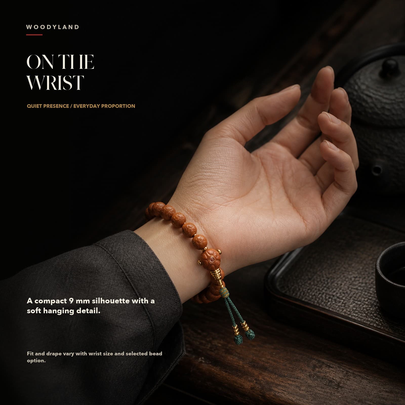 Monkey-Head Bodhi Prayer Bracelet On the Wrist 1