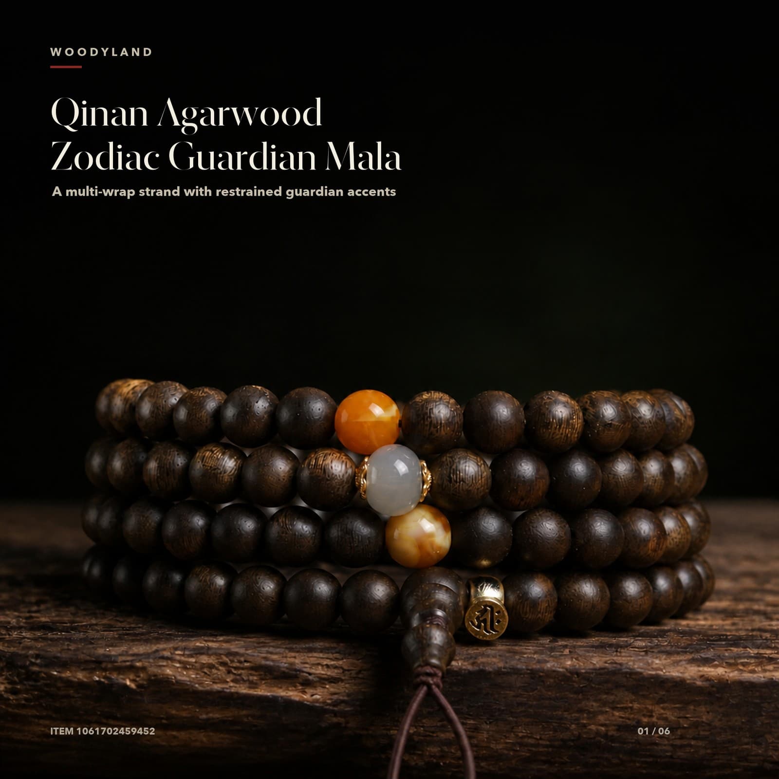 Qinan Agarwood Zodiac Guardian Mala - 1