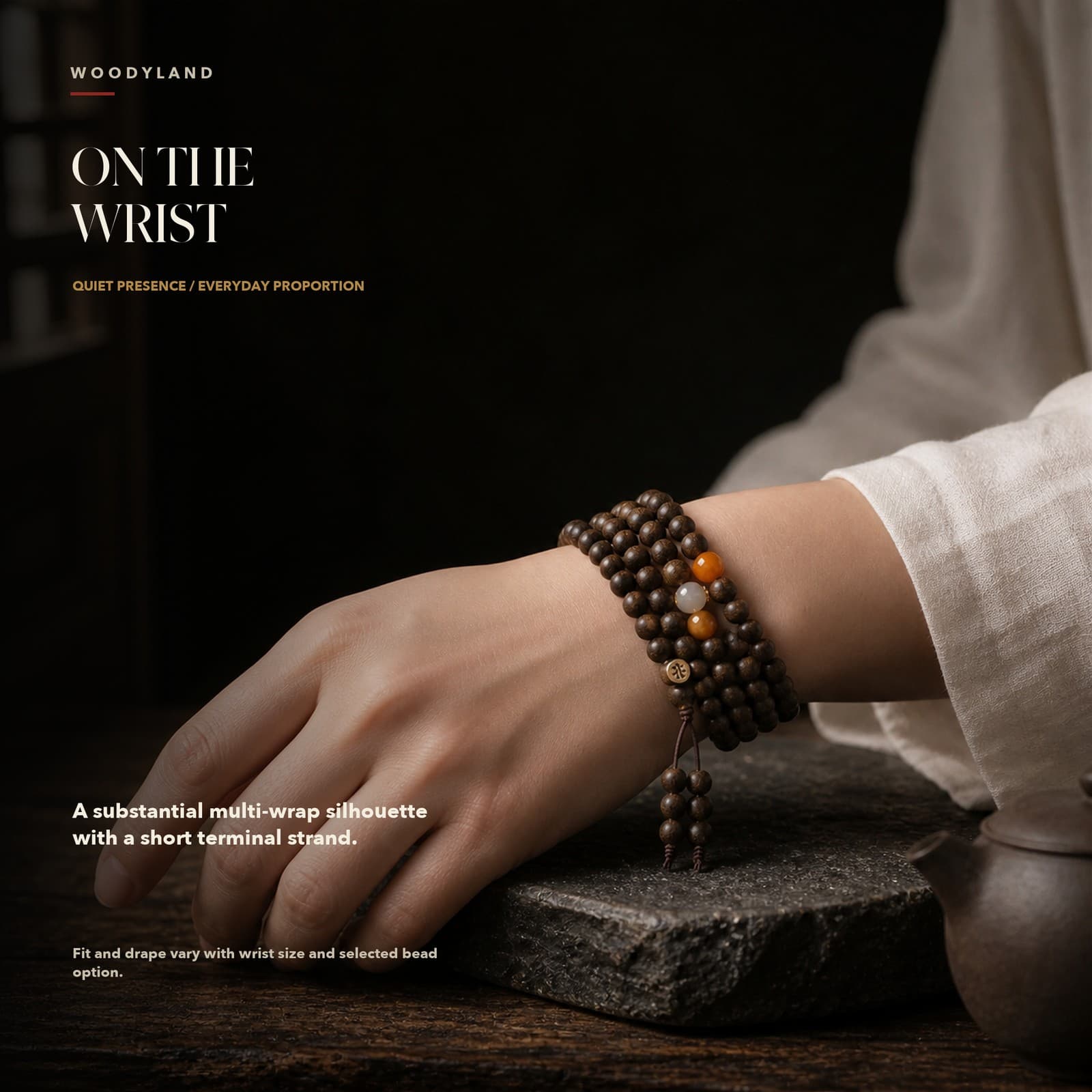 Qinan Agarwood Zodiac Guardian Mala On the Wrist 1