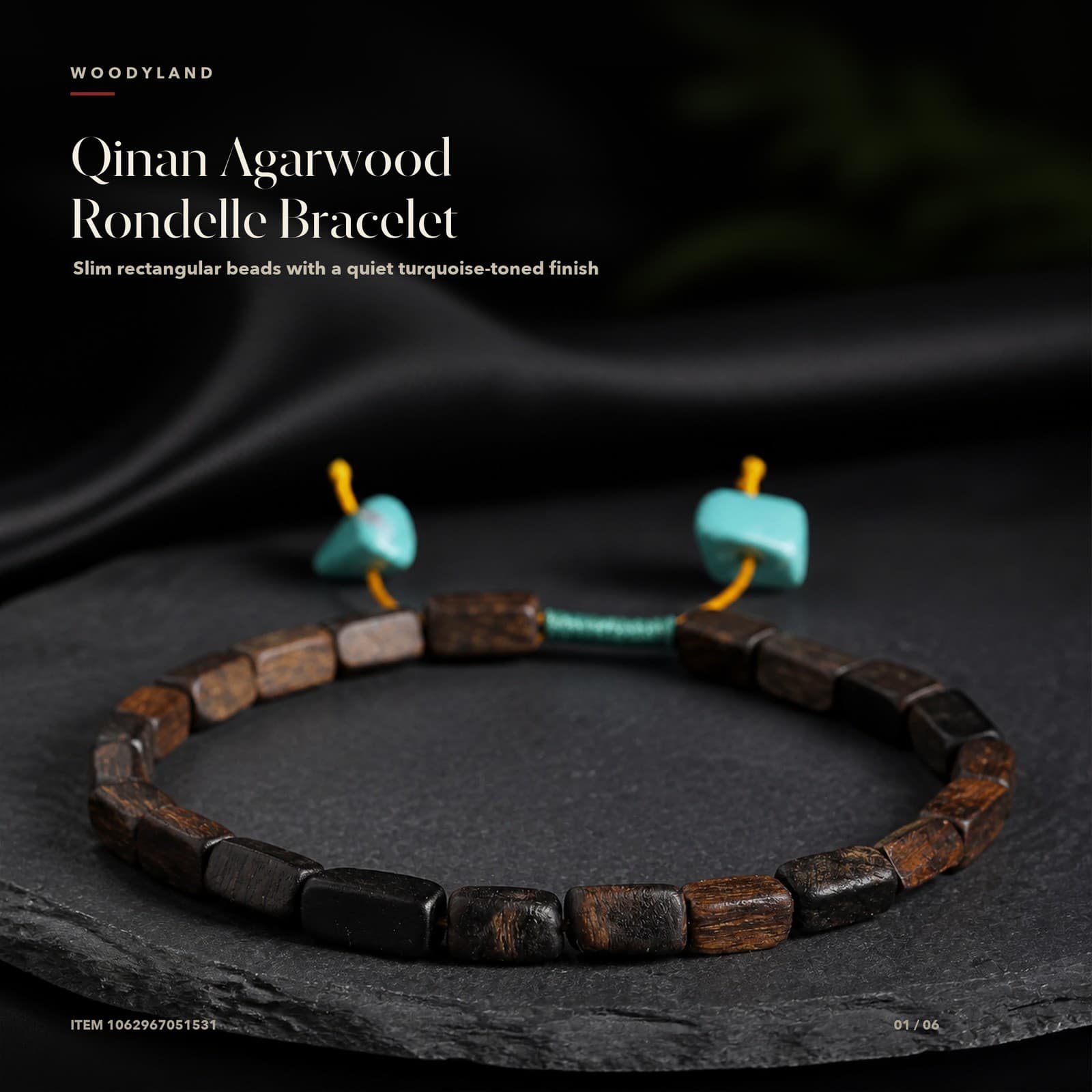 Qinan Agarwood Rondelle Bracelet - 1